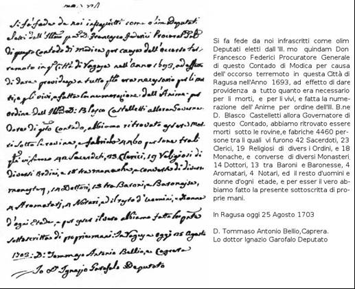 il terrempoto - 1693
